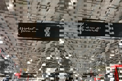 Two-step protection for white beams shining over Bunnings shoppers